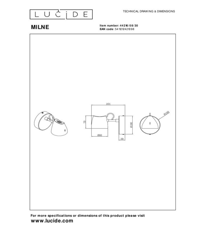Milne Wall light - LED Dim. 2700K - Black-5