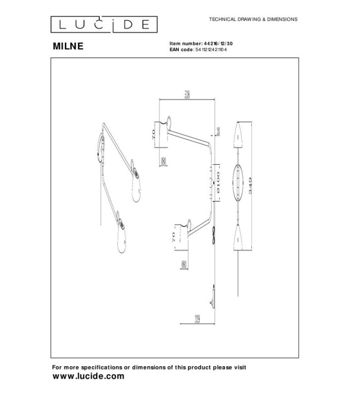 Milne Wall light - LED Dim. 2700K - Black-8