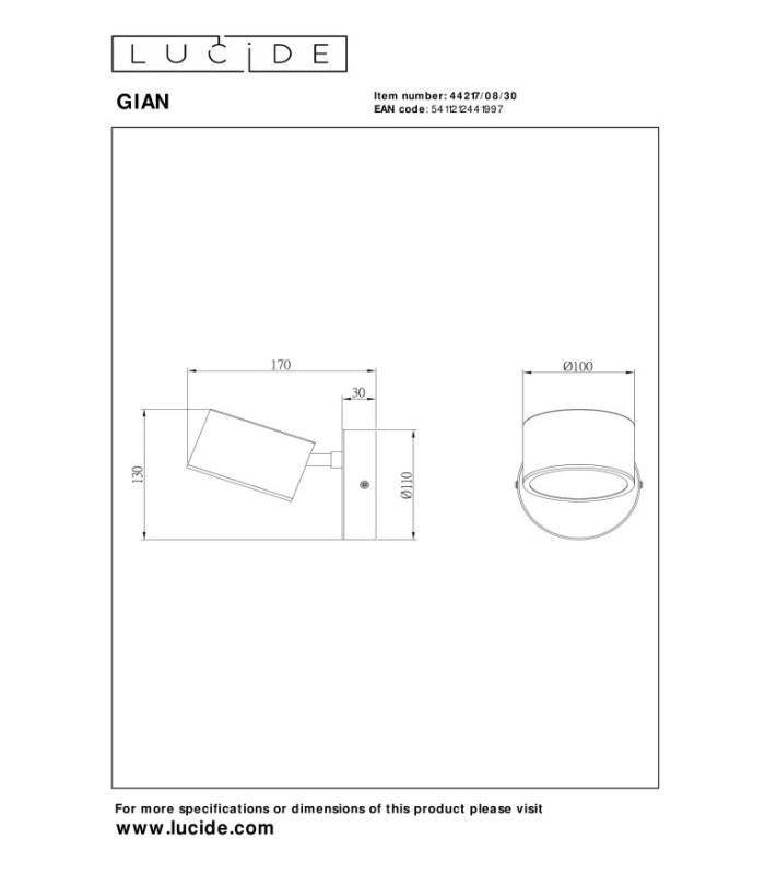 Gian Wall light - LED Dim. 2700K - Black-7