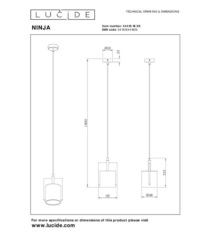 Ninja Pendant light Ø16cm 1xE27 - Pink-8