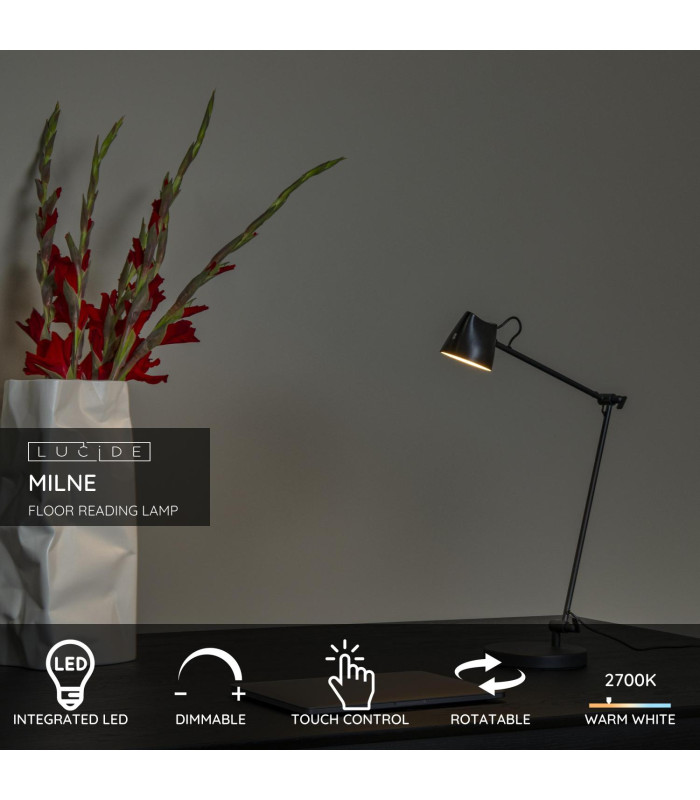 Milne Floor reading lamp - LED Dim. 2700K - Black-2