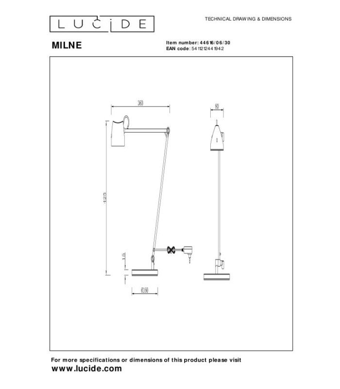 Milne Floor reading lamp - LED Dim. 2700K - Black-5