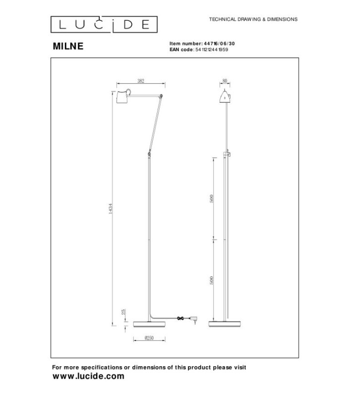 Milne Floor lamp - LED Dim. 2700K - Black-7
