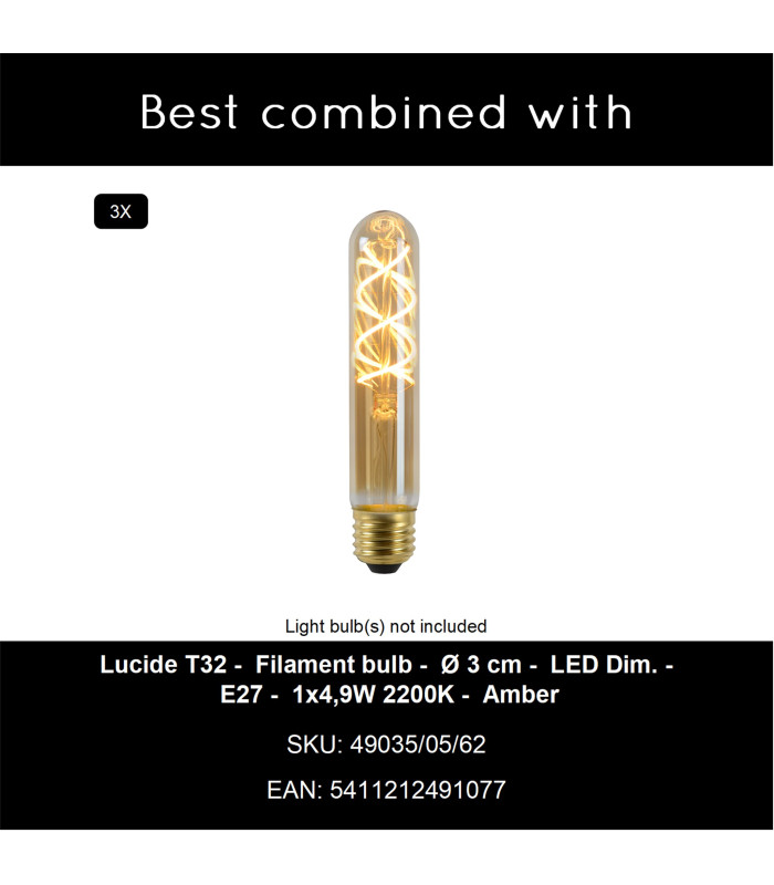 Lambres Pendant light - 3xE27 - Taupe-10