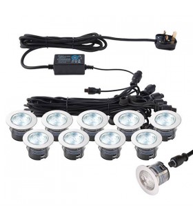 Integrated LED Outdoor Recessed Light Polished Stainless Steel, Clear IP67 - 1
