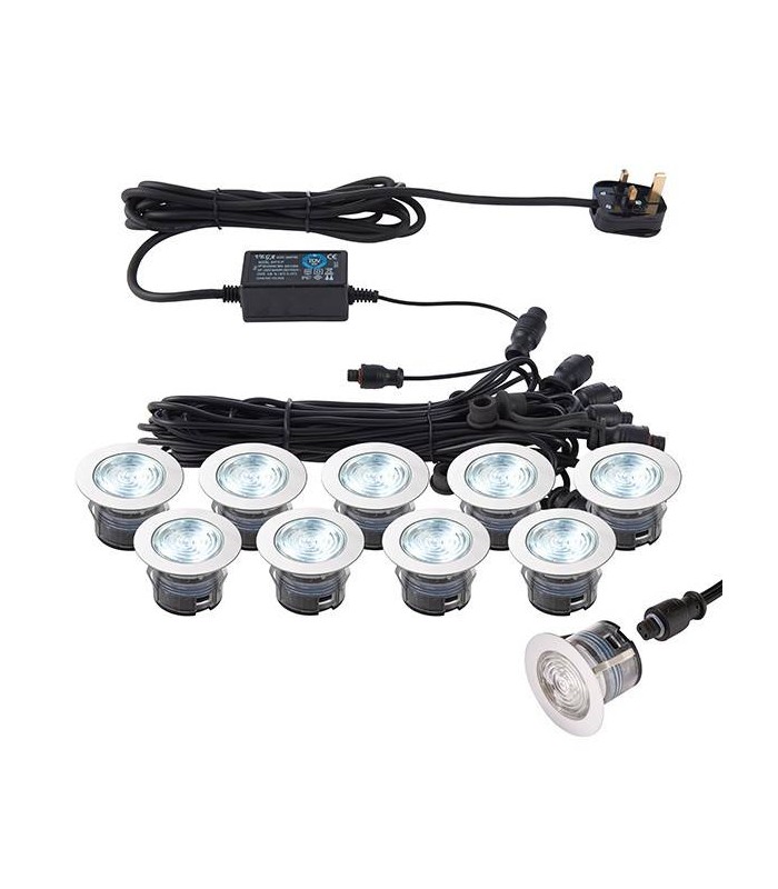 Integrated LED Outdoor Recessed Light Polished Stainless Steel, Clear IP67 - 1