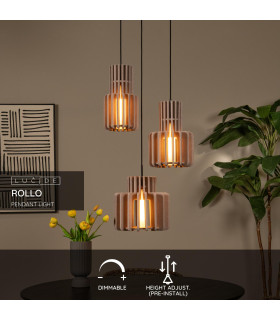 Rollo Pendant light - 3xE27 - Taupe-2