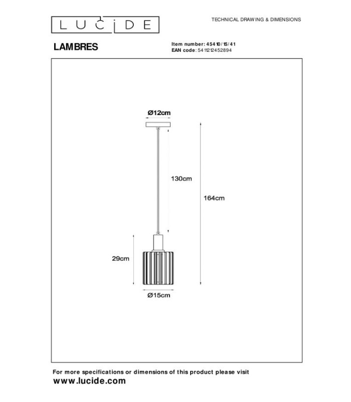 Lambres Pendant light Ø15cm 1xE27 - Taupe-9