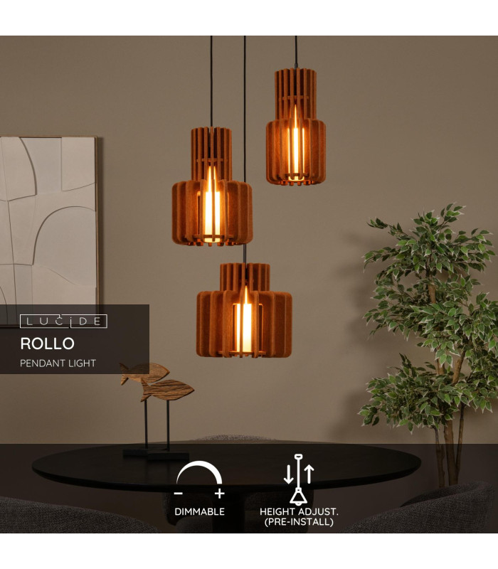 Rollo Pendant light - 3xE27 - Terracotta-2