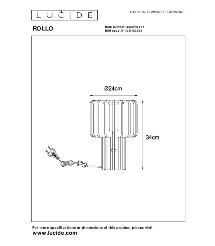 Rollo Table lamp - 1xE27 - Taupe-5