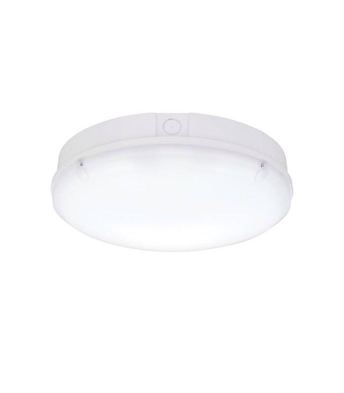 Integrated LED Outdoor Emergency & Step Dimming Flush Light Gloss White, Opal IP65 - 1