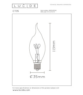 Ct35 Filament bulb Ø3.5cm E14 2200K - Amber-2