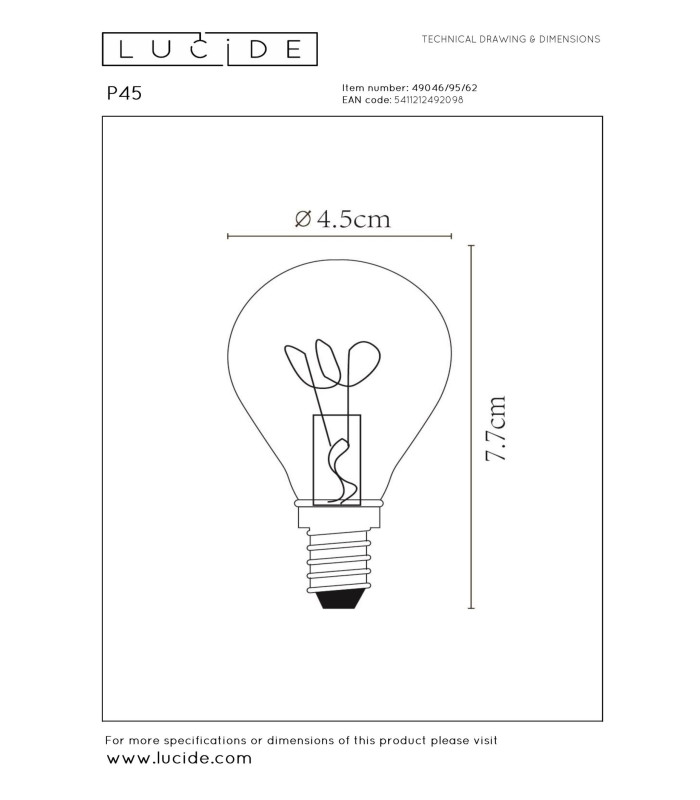 P45 Filament bulb Ø4.5cm E14 2200K - Amber-3