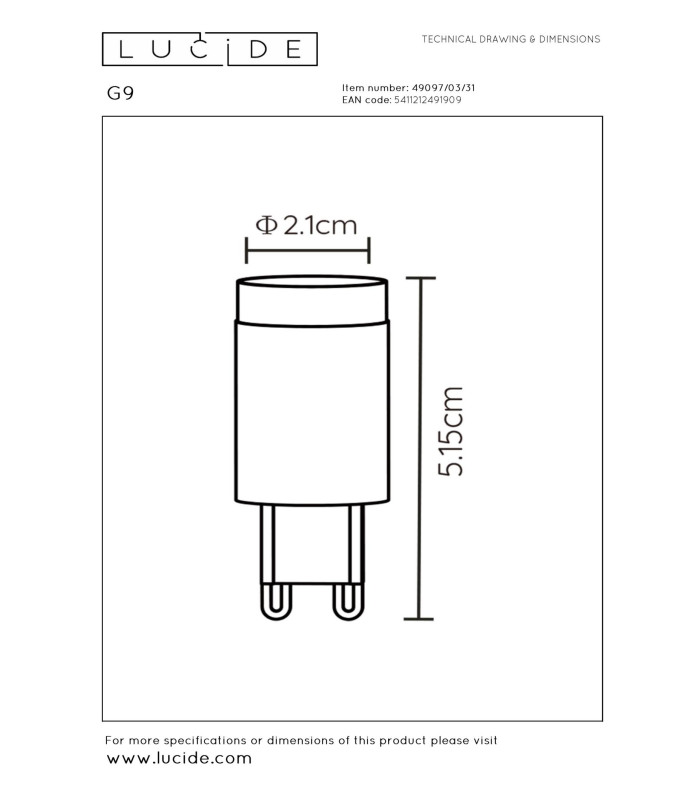1cm- LED 3 StepDim - G9 2600K/2700K - White-2