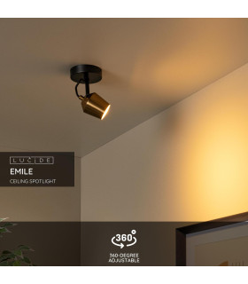 Emile Ceiling spotlight Ø10.5cm 1xGU10 - Matt Gold Brass-2