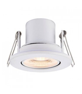 Fire Rated Integrated LED Tilt Recessed Light Matt White, Acrylic - 1