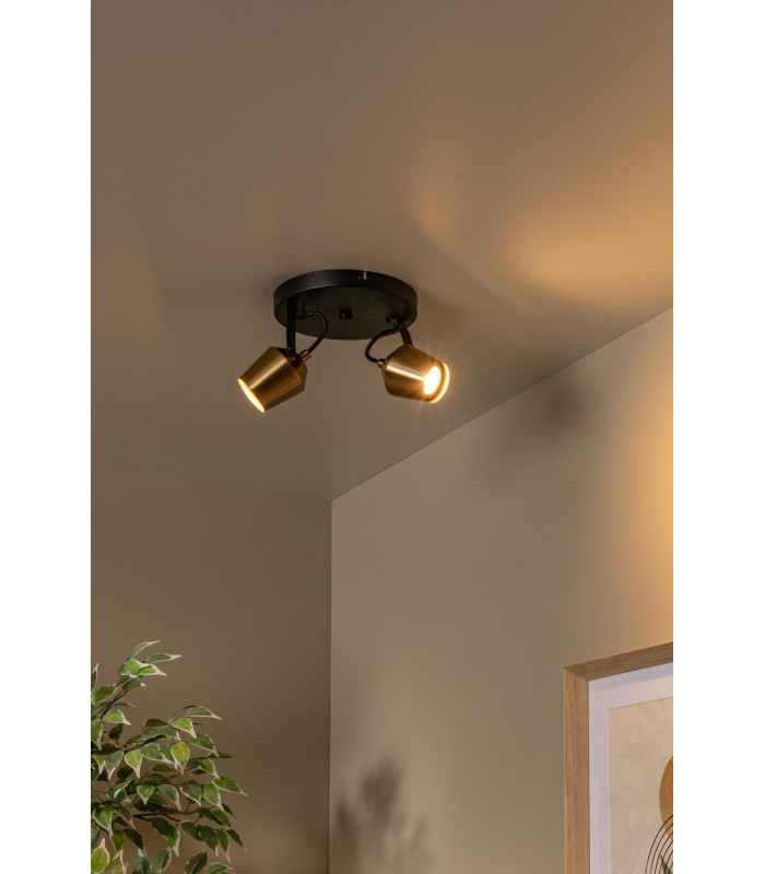 Emile Ceiling spotlight Ø20cm 2xGU10 - Matt Gold Brass-4