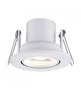 Fire Rated Integrated LED Tilt Recessed Light Matt White, Acrylic - 1