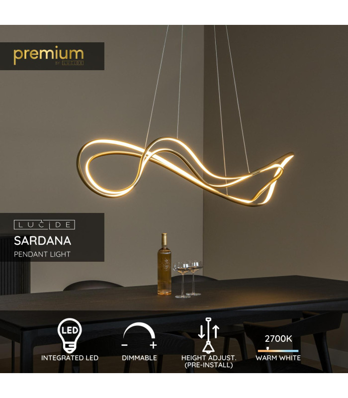 Premium Sardana Pendant light - LED Dim. 2700K - Matt Gold Brass-2