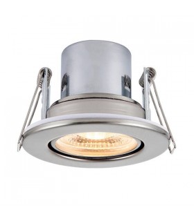 Fire Rated Integrated LED Tilt Recessed Light Satin Nickel Plate, Acrylic - 1