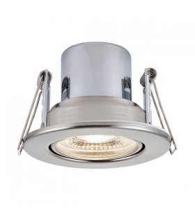 Fire Rated Integrated LED Tilt Recessed Light Satin Nickel Plate, Acrylic - 1