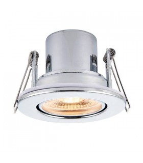 Fire Rated Integrated LED Tilt Recessed Light Chrome Plate, Acrylic - 1