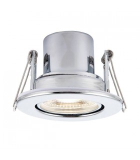 Fire Rated Integrated LED Tilt Recessed Light Chrome Plate, Acrylic - 1