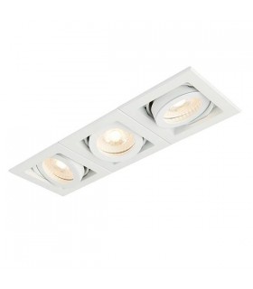 LED Triple Recessed Light Matt White - 1