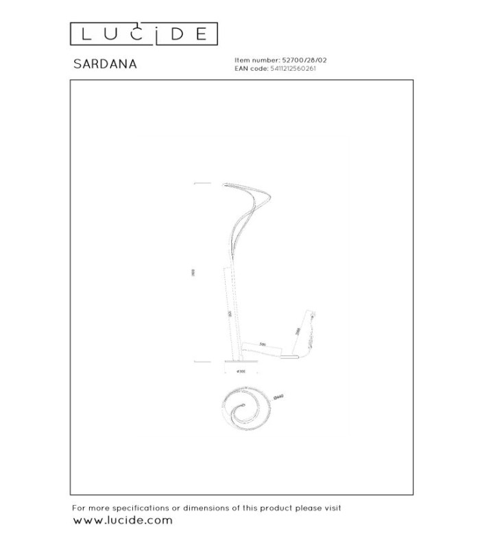 Premium Sardana Floor lamp Ø44cm LED Dim. 2700K - Matt Gold Brass-6