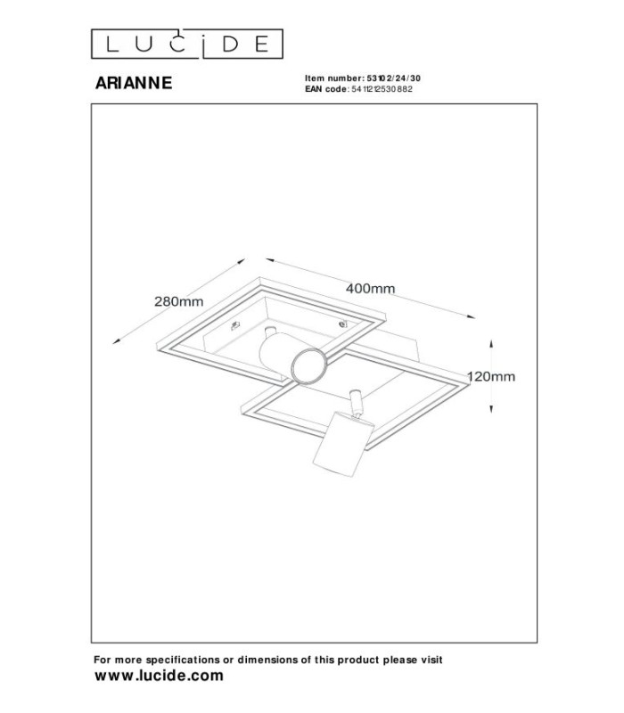 Arianne Flush ceiling light - LED - 2xGU10 - Black-5