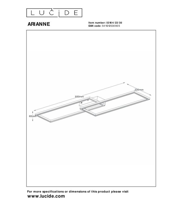 Arianne Flush ceiling light - LED CCT 1x23W 2700K/4000K - Black-6