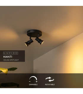 Kianti Ceiling spotlight Ø15cm 2xGU10 - Black-2