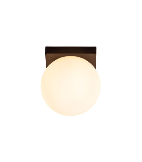 Tassa Flush ceiling light Bathroom Ø13.5cm LED Dim to warm 1800K/3000K IP40 - Black-1