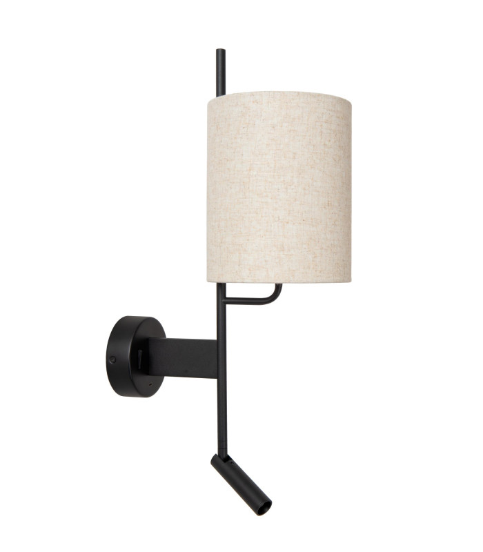 Magic Wall light - 1xE27 - With USB charging point - Black-3