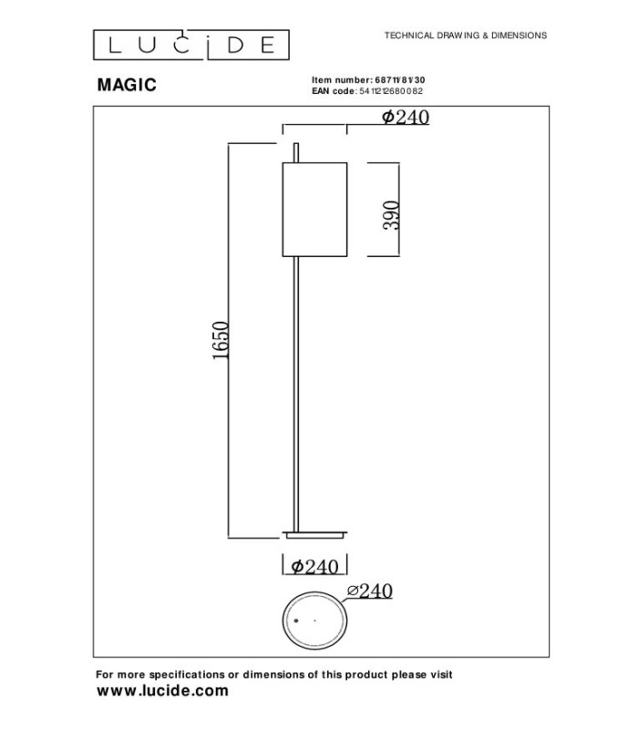 Magic Floor lamp Ø24cm 1xE27 - Black-5