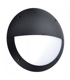 Integrated LED Outdoor Microwave Wall Light Matt Black Textured, Opal IP65 - 1