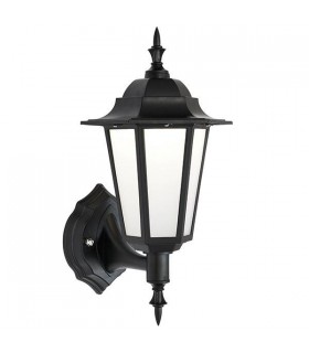 Integrated LED 1 Light Outdoor Wall Lantern Matt Black Textured, Frosted IP44 - 1