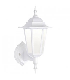Integrated LED 1 Light Outdoor Wall Lantern Matt White Textured, Frosted IP44 - 1