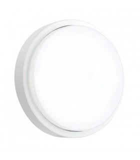 Integrated LED Outdoor Microwave Wall Light Matt White Textured, Opal IP54 - 1