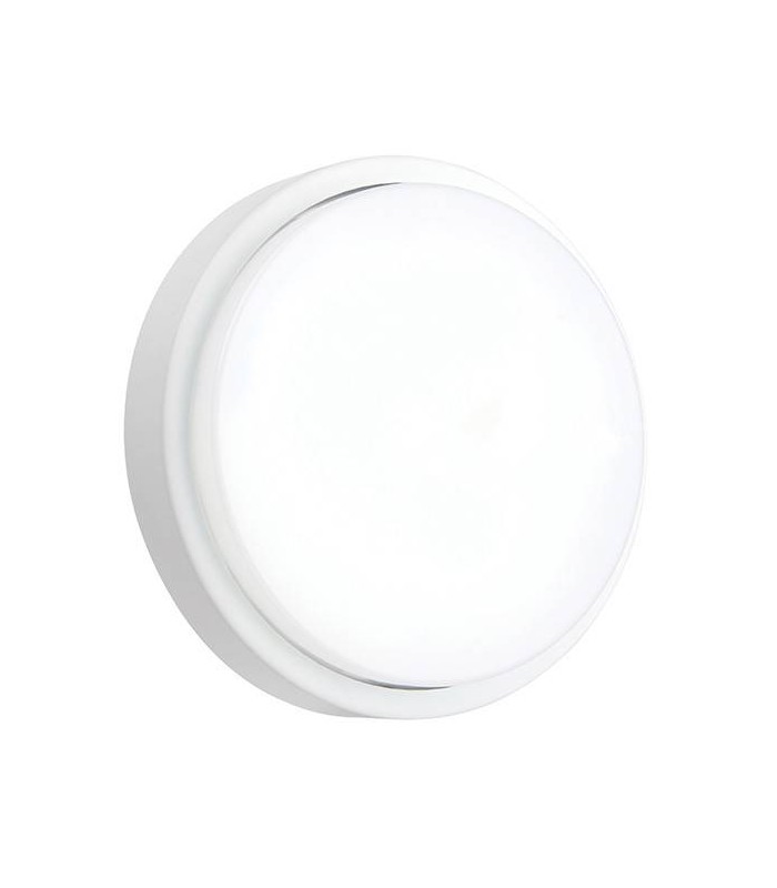 Integrated LED Outdoor Microwave Wall Light Matt White Textured, Opal IP54 - 1