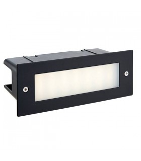 Integrated LED Outdoor Recessed Wall Light Textured Black, Frosted IP44 - 1