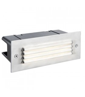 Integrated LED Outdoor Recessed Wall Light Marine Grade Brushed Stainless Steel, Frosted IP44 - 1