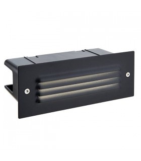 Integrated LED Outdoor Recessed Wall Light Textured Black, Frosted IP44 - 1