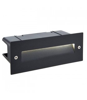 Integrated LED Outdoor Recessed Wall Light Textured Black, Frosted IP44 - 1