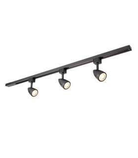 LED 3 Light Track Light Kit Matt Black, Black Plastic - 1