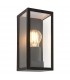 1 Light Outdoor Wall Lantern Matt Black, Glass IP44, E27 - 1