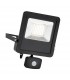 Integrated LED PIR Outdoor Wall Flood Light Matt Black, Glass IP44 - 1