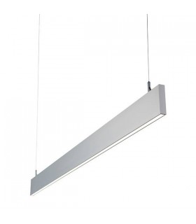 Integrated LED Linear Baton Pendant Bar Silver Anodised, Frosted IP40 - 1