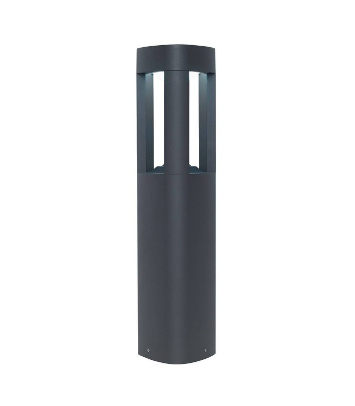 Outdoor Bollard Light Frosted Acrylic, Textured Dark Grey Paint IP54 - 1