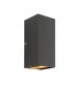Integrated LED 2 Light Outdoor Up Down Wall Light Matt Black, Glass IP44 - 1